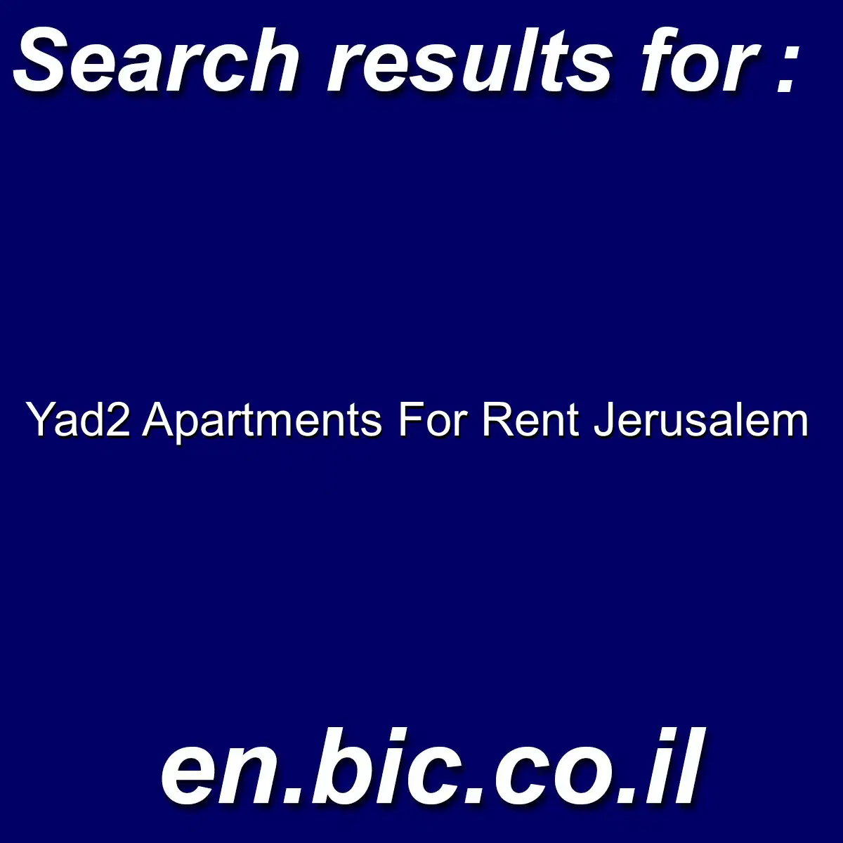Yad2 Apartments for rent Jerusalem